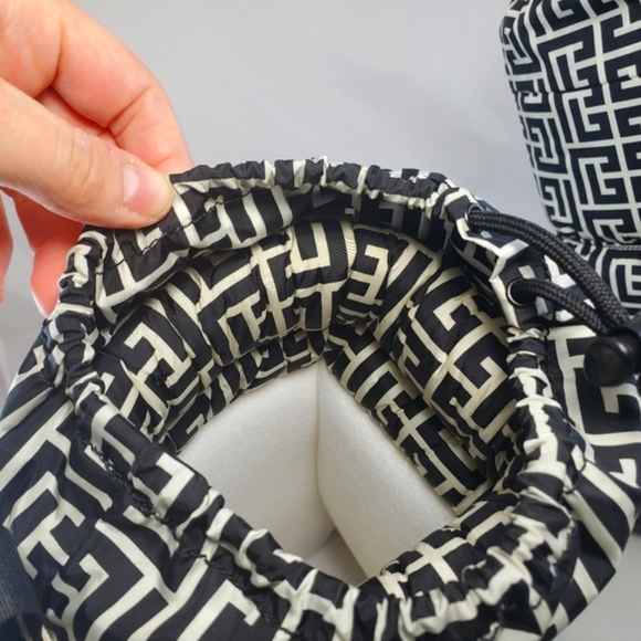 NWT$795 Balmain Monogram Logo Nylon Drawstring Ski Winter Boots Sz 5-7 - Picture 14 of 15